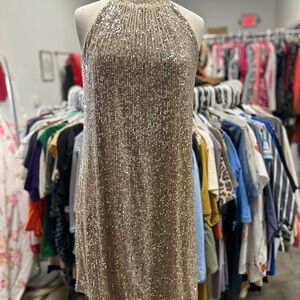 The Limited Gold Sequin Mini Dress